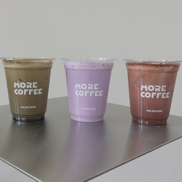 Signature drinks at More Coffee.