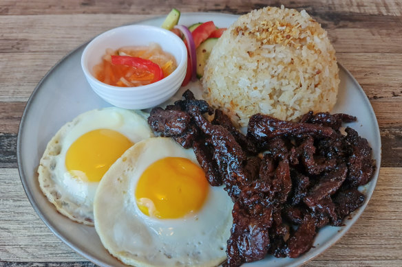 Tapsilog meal at Descano,,Newtown.