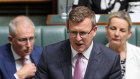 Alan Tudge announcing his resignation from politics after question time on Thursday.