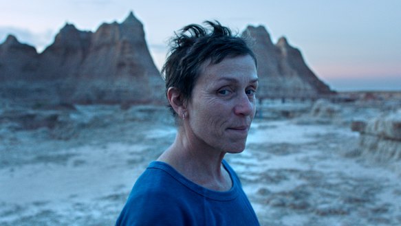 Frances McDormand in a scene from the film Nomadland.