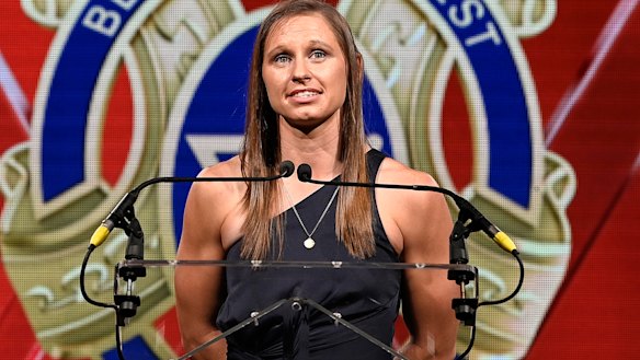 Fremantle Docker Kiara Bowers was a joint winner of the AFLW best and fairest.