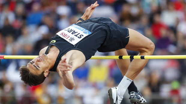 Going clear: Brandon Starc has equalled the Australian record for high jump.