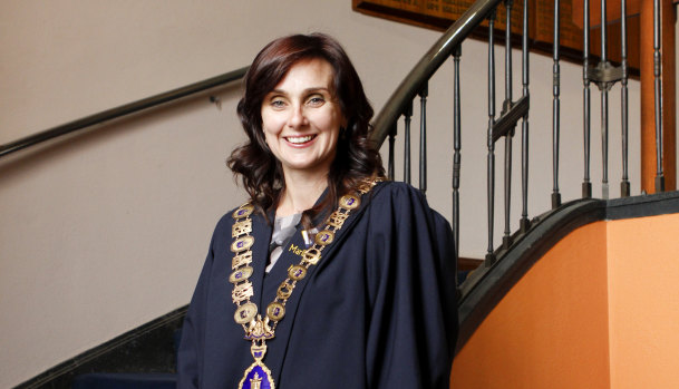 Catherine Cumming in 2012, when she was elected mayor of Maribyrnong. 
