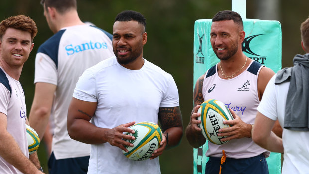 Samu Kerevi and Quade Cooper. 