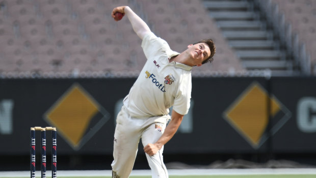 Mitchell Swepson claimed a hat-trick in the Sheffield Shield last month.