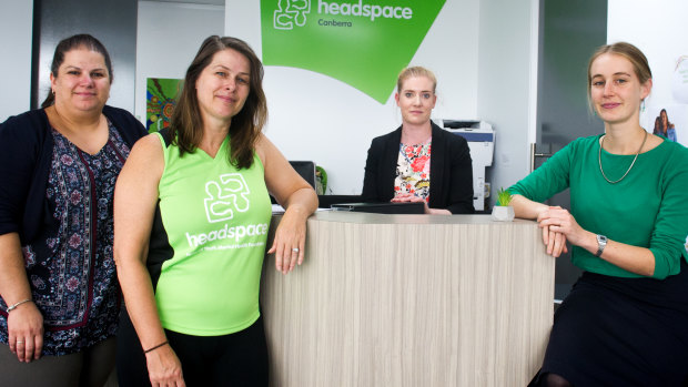 The hardworking team at the existing Headspace centre. A new centre is on the way. Manager, Zora Todoroska with Tracy Boomer, Ari Wright and Helen Armstrong. 