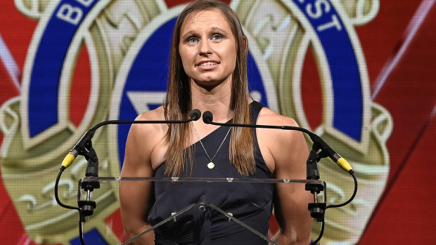 Fremantle Docker Kiara Bowers was a joint winner of the AFLW best and fairest.