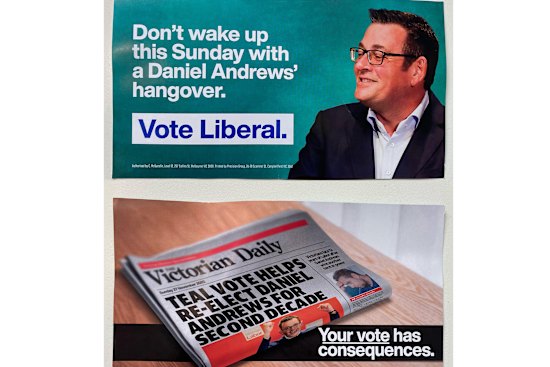 An election flyer being letterboxed by the Liberal Party in the seats of Hawthorn and Kew.