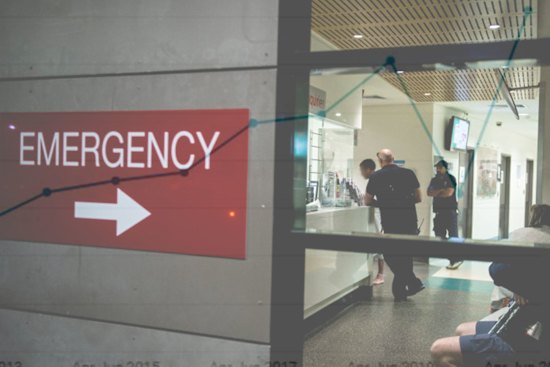 Composite - NSW emergency departments were the busiest in April to June since Bureau of Health Information reporting began in 2010.CREDIT:JAY CRONAN

with graphic of hospital admissions