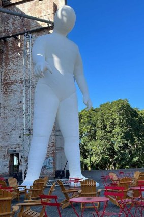 Amanda Parer’s three-metre humanoid is the event’s unofficial mascot.