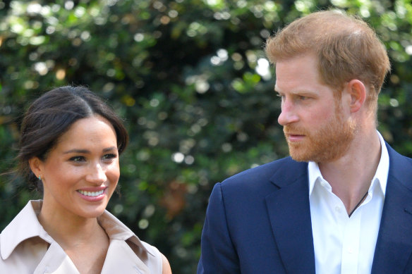 Meghan and Harry arrive at an event in Johannesburg last week.