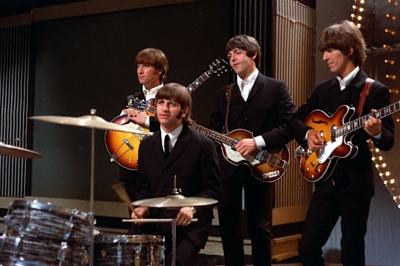 The Beatles in London in 1966, the year after they recorded Rubber Soul.