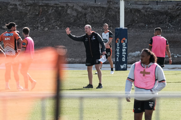 Michael Maguire at Tigers training on Tuesday morning.