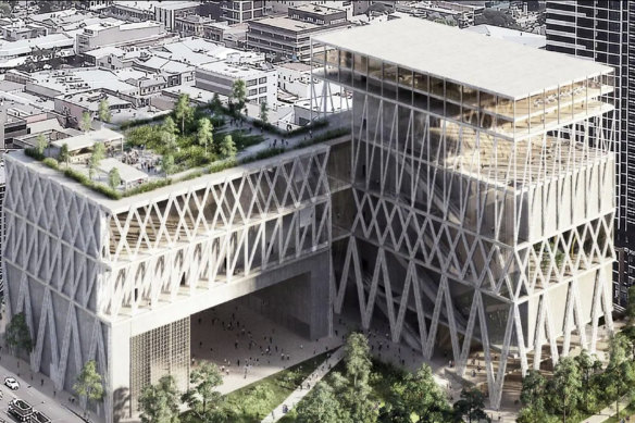 An artist's impression of the design for the new Powerhouse Museum in Parramatta.