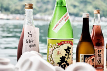 A selection of sakes from Mukai Shuzo brewery.