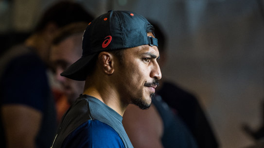 <p>Qantas Wallabies training camp in Brisbane ahead of the first Mitsubishi Estate Ireland Series Test Match at Suncorp Stadium. Pete Samu trains in the gym at Ballymore. Photo: RUGBY.com.au/Stuart Walmsley</p>
