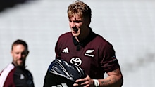 Fabian Holland during an All Blacks training session.