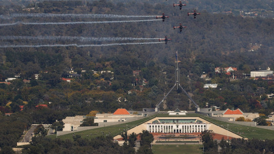 The Roulettes helped the Royal Australian Air Force celebrate its 100th anniversary last month with a flyover of Canberra.