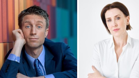 ABC hosts Sammy J (left) and Virginia Trioli.