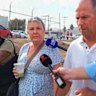 Debra Robinson and Martin Robinson attending the murder trial of three men accused of killing their sons, Jake and Callum Robinson.