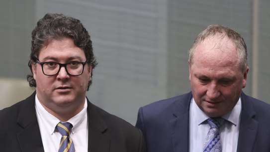 Nationals MPs George Christensen and Barnaby Joyce wavered in their support for the government’s superannuation changes.