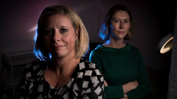 Barb Thorne and Maaike Moller (right) both work at the Victorian Institute of Forensic Medicine.