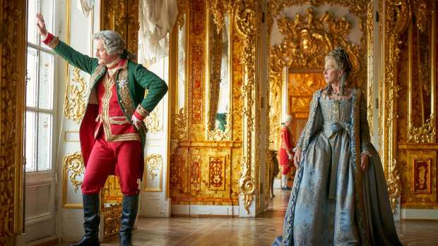 “You know, women are very successfully erased out of history”, says Mirren, here in a scene with Jason Clarke from Catherine The Great.