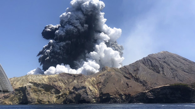 Tourist Lillani Hopkins took this photo of the eruption as she travelled back on a tour boat.