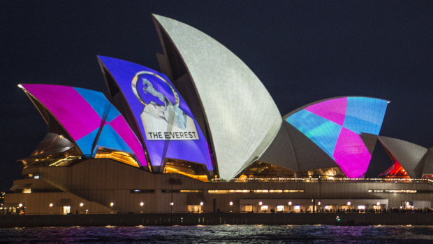 Racing NSW beamed a promotion for The Everest race on to the Sydney Opera House.