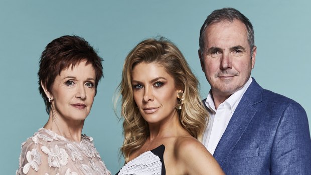 Jackie Woodburne and Alan Fletcher with former cast member Natalie Bassingthwaighte (middle).