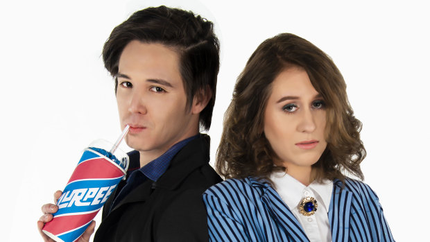 JD (Will Huang) and Veronica (Belle Nicol) in Dramatic Productions' <i>Heathers the Musical</i>.