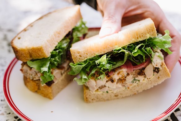 Riser’s immaculately soft, freshly baked sourdough loaf helps the sandwich avoid any carb-on-carb crime.