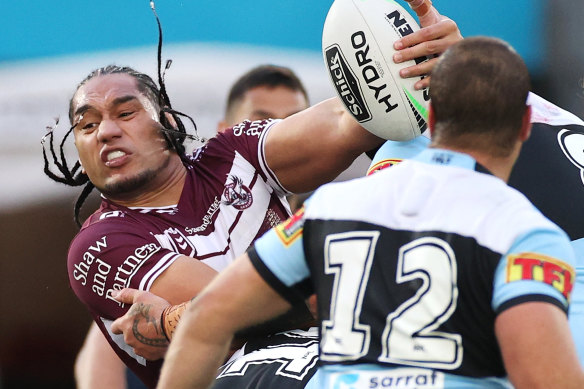 Star forward Marty Taupau is close to Sam Rahme, the man behind the bid to buy the Sea Eagles.