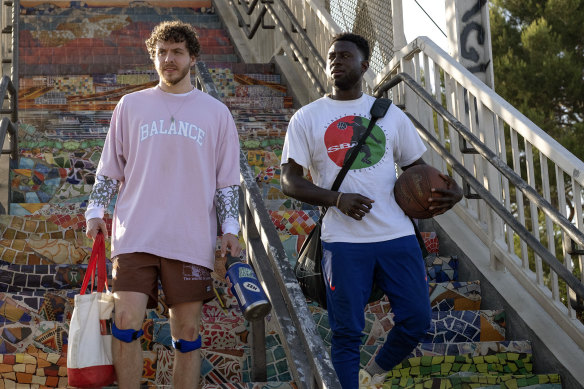 Jack Harlow and Sinqua Walls in the remake of White Men Can’t Jump.