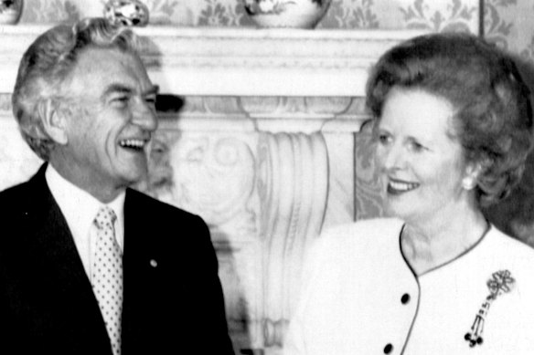 Bob Hawke and Margaret Thatcher.