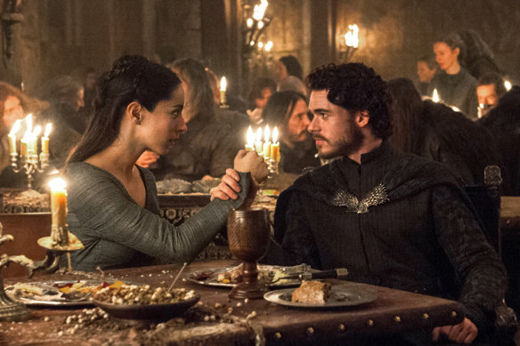Robb Stark (Richard Madden) and Talisa (Oona Chaplin) in the infamous red wedding episode. 