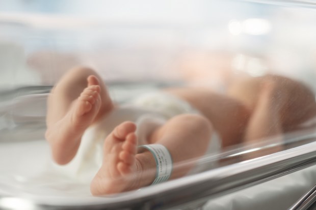 Stock image of newborn baby in hospital