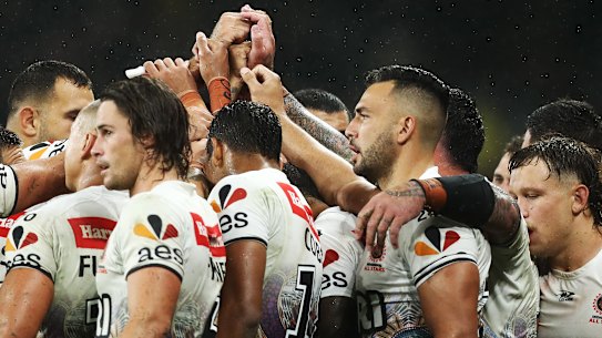 Ryan James with his Indigenous All Stars teammates last year.