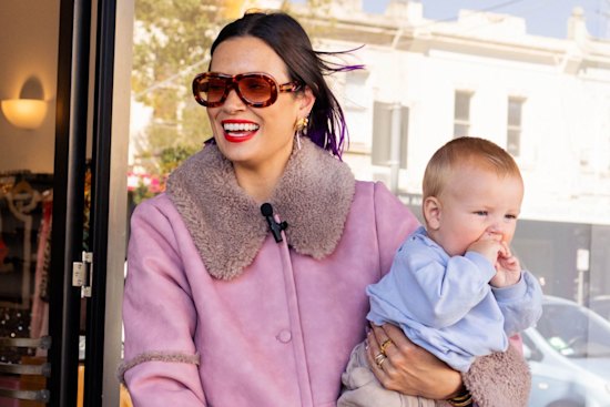 Personal stylist Liv Brown with baby Otis.