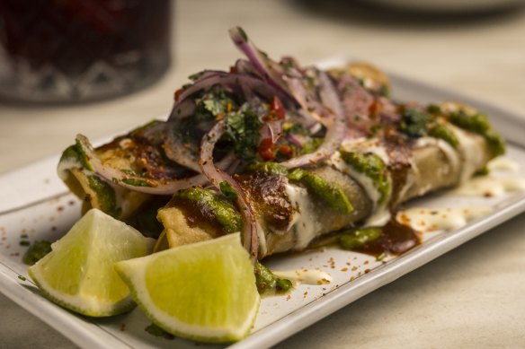 Mexican taquitos filled with slow-braised beef.