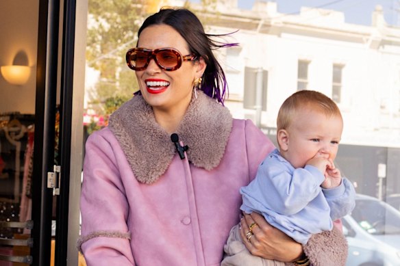 Personal stylist Liv Brown with baby Otis.