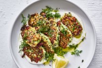 Julia Busuttil Nishimura’s zucchini and halloumi fritters.