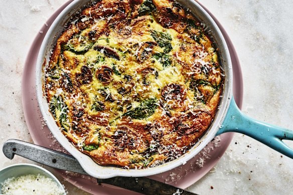 Mushroom and spinach frittata.