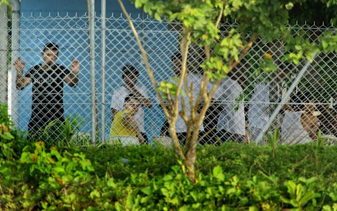 Detainees inside the Manus Island centre in 2013.
