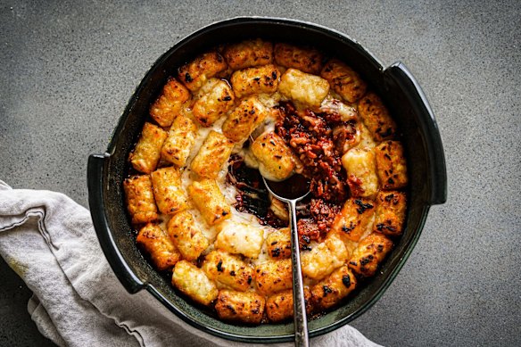 Katrina Meynink’s chorizo and potato gem patatas bravas.
