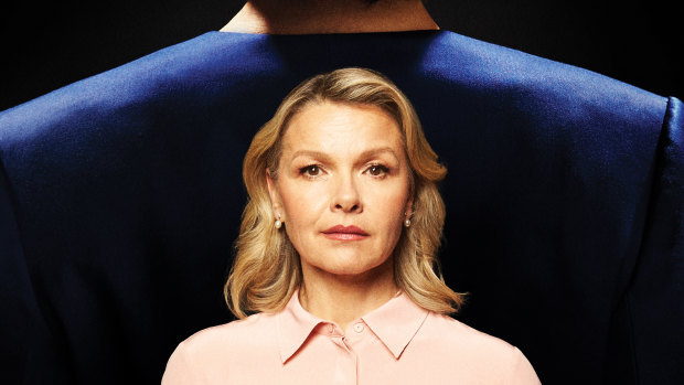 Justine Clarke on stage in Julia. The play is an imagining of former prime minister Julia Gillard’s life.