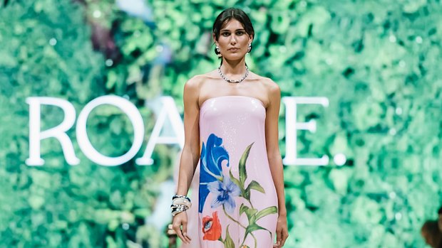 A focus on florals, as shown by Roame at the 2025 Melbourne Fashion Festival, will leave both you and the bride happy on her special day.