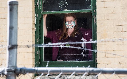 Stone sister  ... Suzette Meade,  president of the North Parramatta Residents’ Action Group, at Willow Grove.
