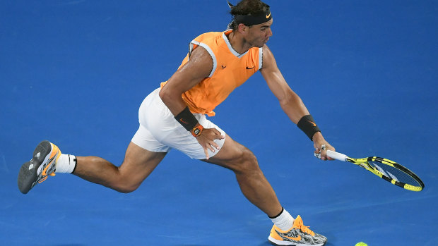 Rafael Nadal in action on day three of the Australian Open in Melbourne.