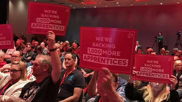 ALP state conference backs call to employ extra apprentices at state conference in Brisbane.